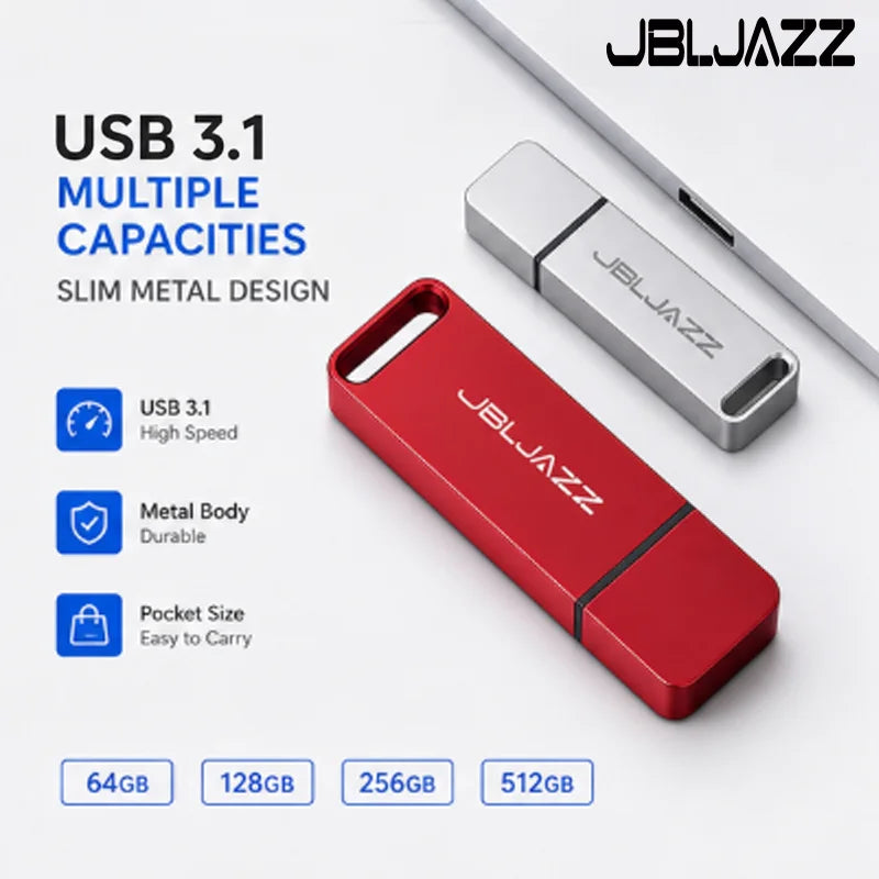 USB Flash Drive 512GB OTG USB 3.1 Metal Pendrive 256GB File Transfer USB 128GB Memory Stick For Computers Phone Business Gift
