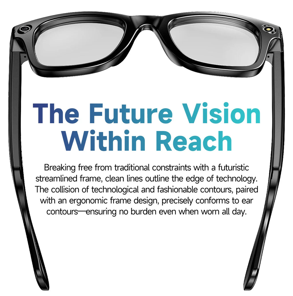 New 8 Million Pixels Camera Smart Glasses Recording Videos AI Photo Recognition Answer Translation Waterproof Blue light Glasses