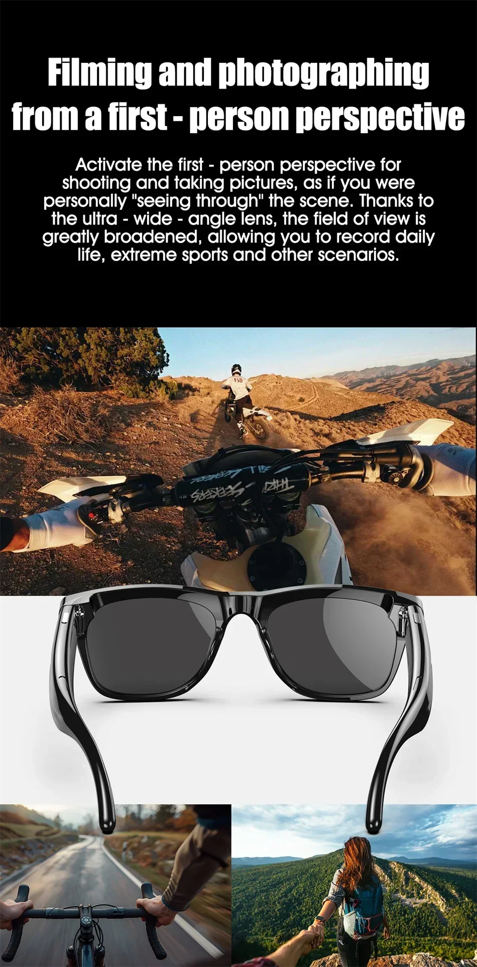ViVO 8K AI Glasses 1200MP HD Camera Bluetooth Call Chat GPT Voice Assistant Music Player Translate Smart Sunglasses New