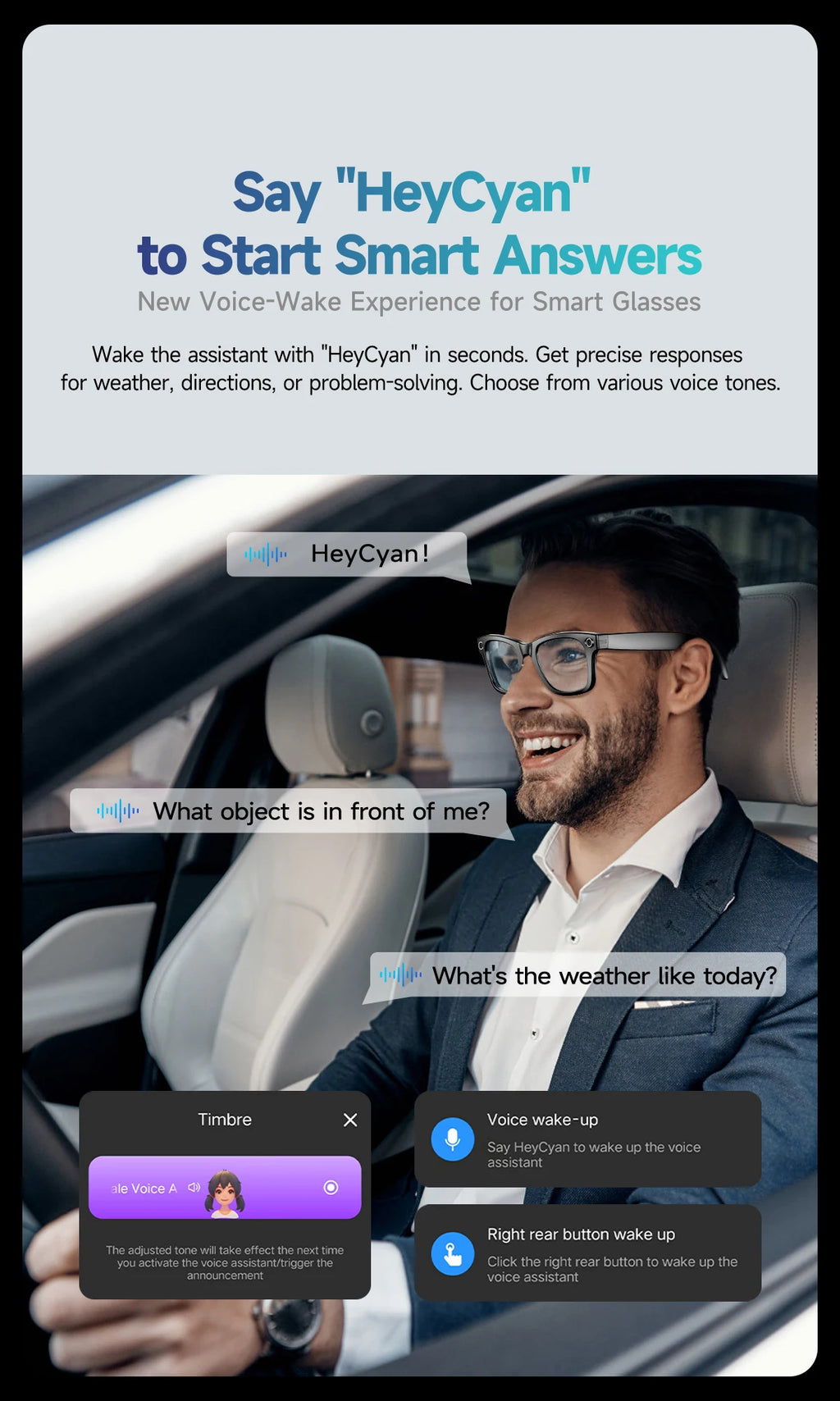 New 8 Million Pixels Camera Smart Glasses Recording Videos AI Photo Recognition Answer Translation Waterproof Blue light Glasses