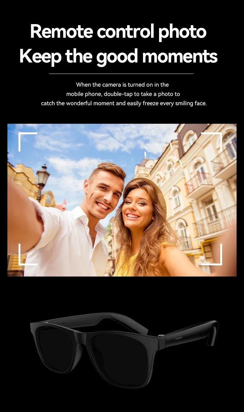 Lenovo AI Remote Control Touch Smart Glasses 8K HD Photo Camera Recording Translator Voice Assistant Music Bluetooth Sunglasses