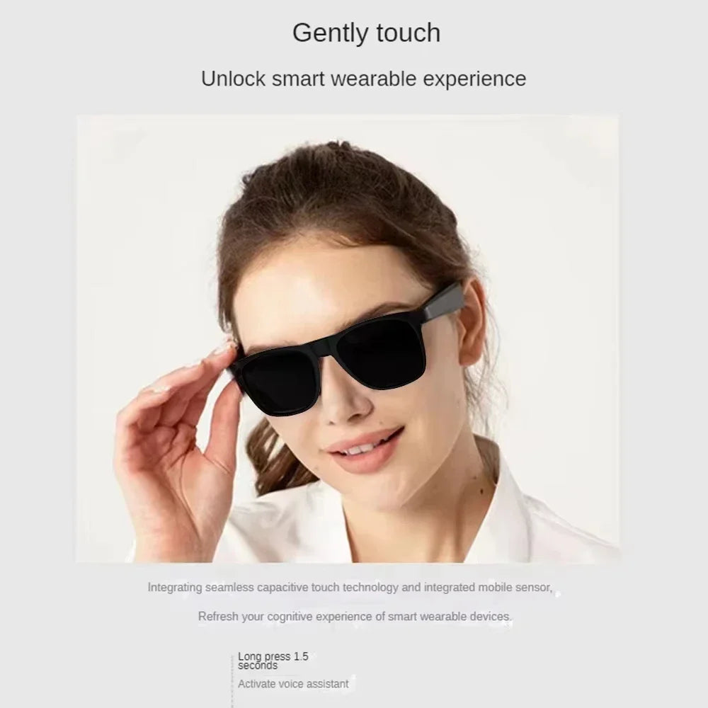 Lenovo AI Remote Control Touch Smart Glasses 8K HD Photo Camera Recording Translator Voice Assistant Music Bluetooth Sunglasses