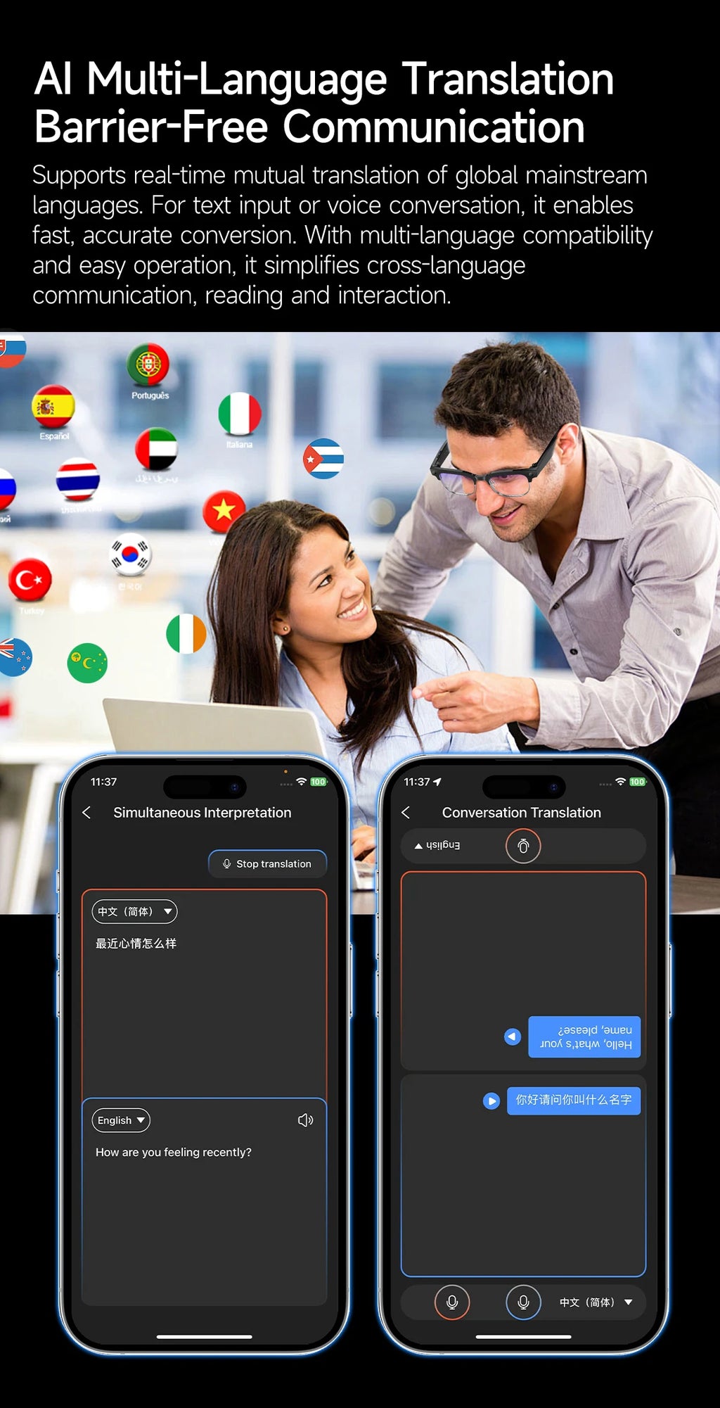 2026 World Premiere 4K HD Camera AI Smart Glasses 800W Pixel Camera 1080P Video AI Photo Recognition Call Travel abroad Glasses