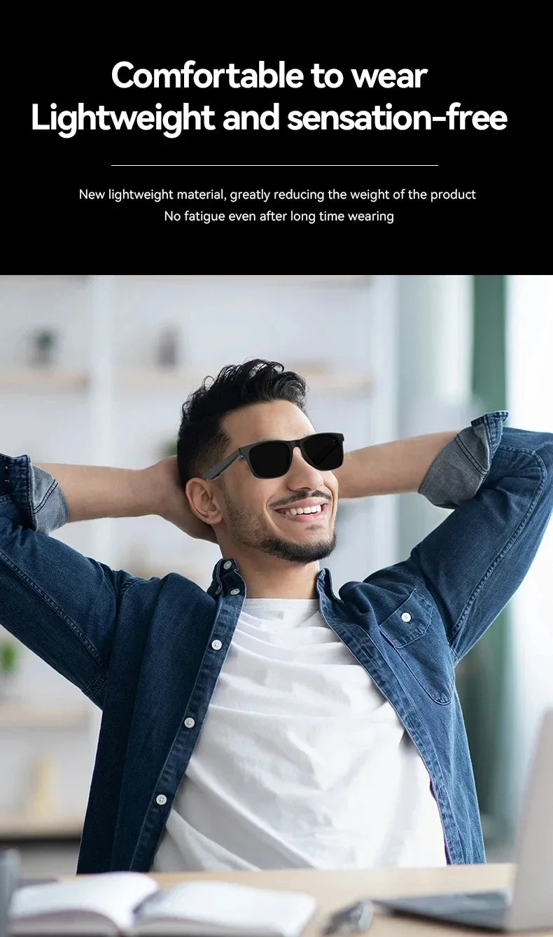 Lenovo AI Remote Control Touch Smart Glasses 8K HD Photo Camera Recording Translator Voice Assistant Music Bluetooth Sunglasses