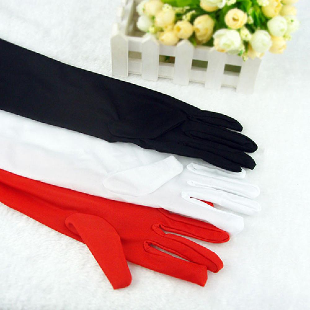Dress Formal Women Long Gloves Opera Wedding Bridal Evening Party Glove Red White