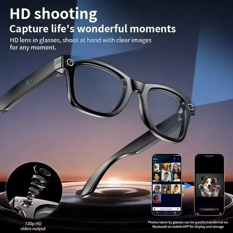 2026 New Upgrade smart glasees With Camera Video Recording AI Photo Recognition Bluetooth Call Translation Voice Sunglasses Man