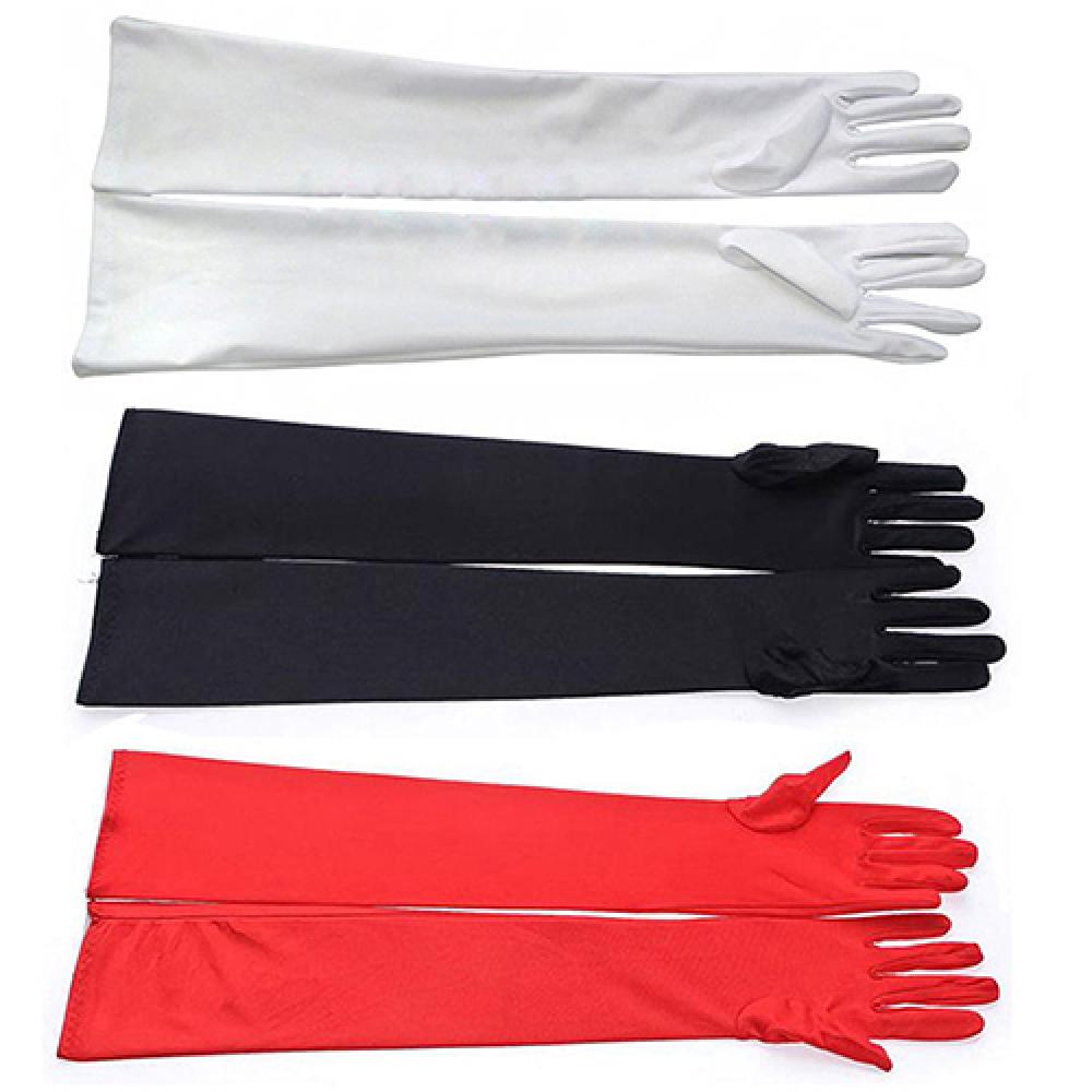 Dress Formal Women Long Gloves Opera Wedding Bridal Evening Party Glove Red White