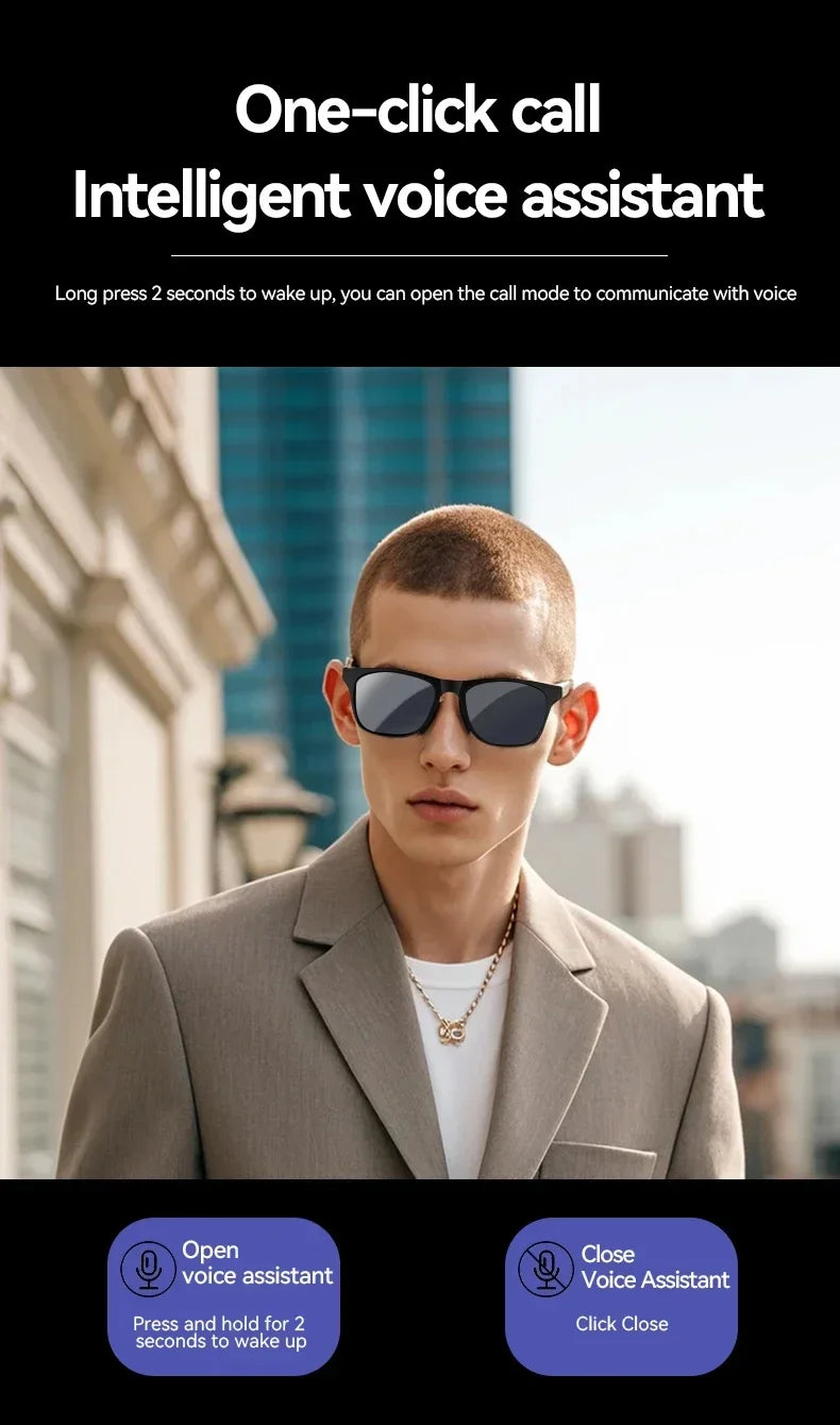 Lenovo AI Remote Control Touch Smart Glasses 8K HD Photo Camera Recording Translator Voice Assistant Music Bluetooth Sunglasses