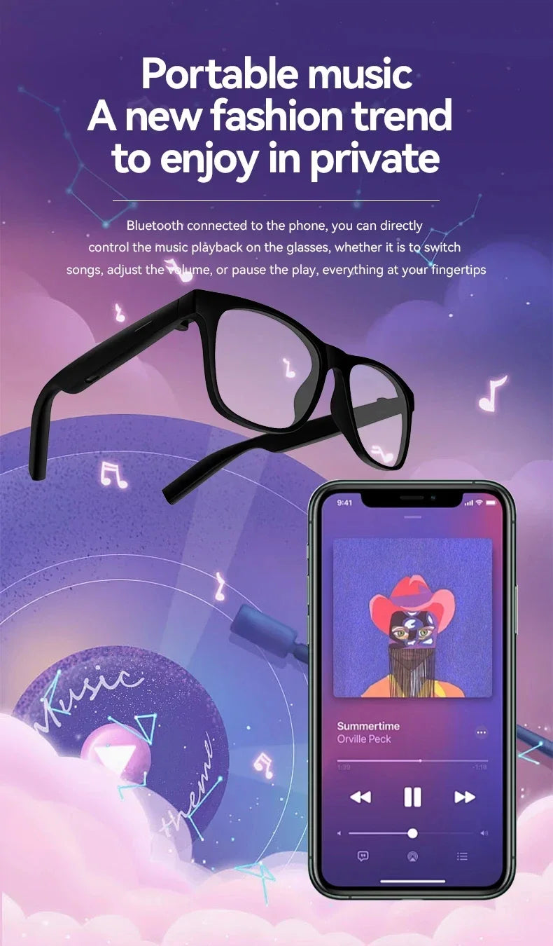 Lenovo AI Remote Control Touch Smart Glasses 8K HD Photo Camera Recording Translator Voice Assistant Music Bluetooth Sunglasses