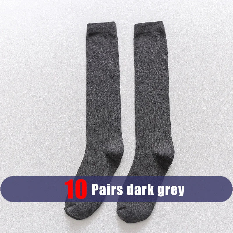 Men Long Socks Knee High Cotton Solid Business Soft Elastic Party Dress Formal Gentleman Stocking Four Seasons Sokken Brand