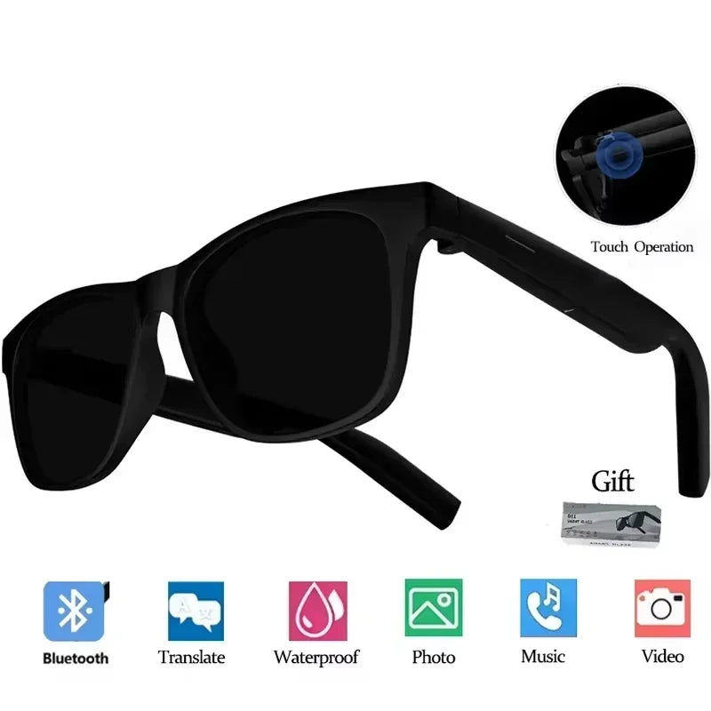 Lenovo AI Remote Control Touch Smart Glasses 8K HD Photo Camera Recording Translator Voice Assistant Music Bluetooth Sunglasses