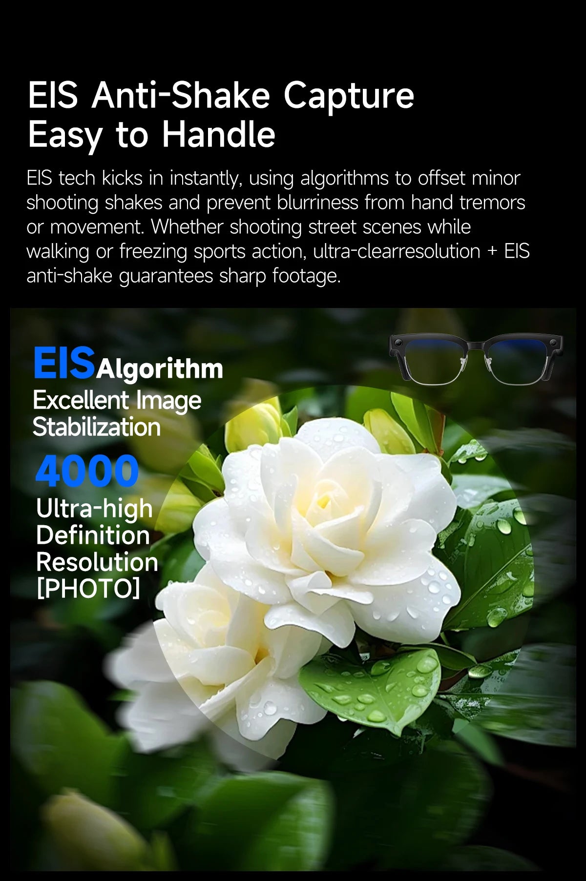 2026 World Premiere 4K HD Camera AI Smart Glasses 800W Pixel Camera 1080P Video AI Photo Recognition Call Travel abroad Glasses