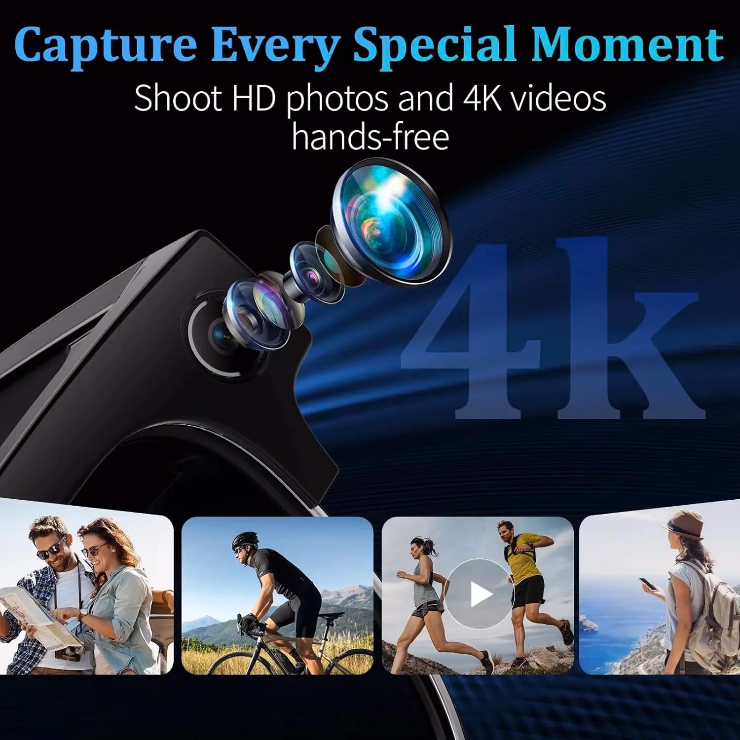 2026 World Premiere 4K HD Camera AI Smart Glasses 800W Pixel Camera 1080P Video AI Photo Recognition Call Travel abroad Glasses