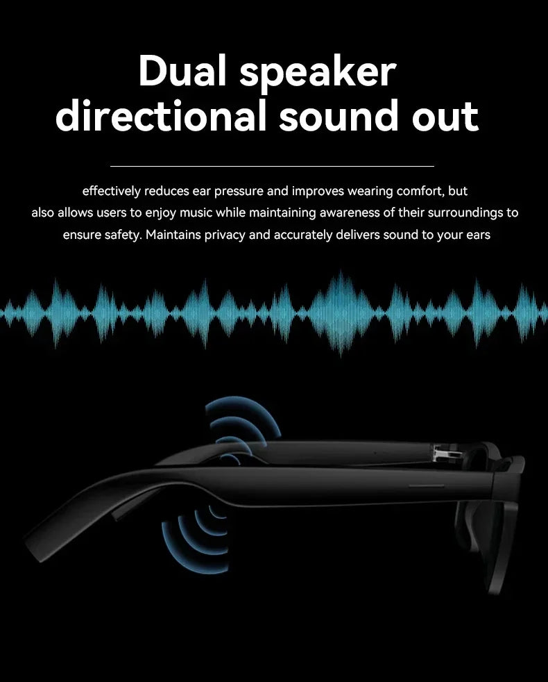 Lenovo AI Remote Control Touch Smart Glasses 8K HD Photo Camera Recording Translator Voice Assistant Music Bluetooth Sunglasses