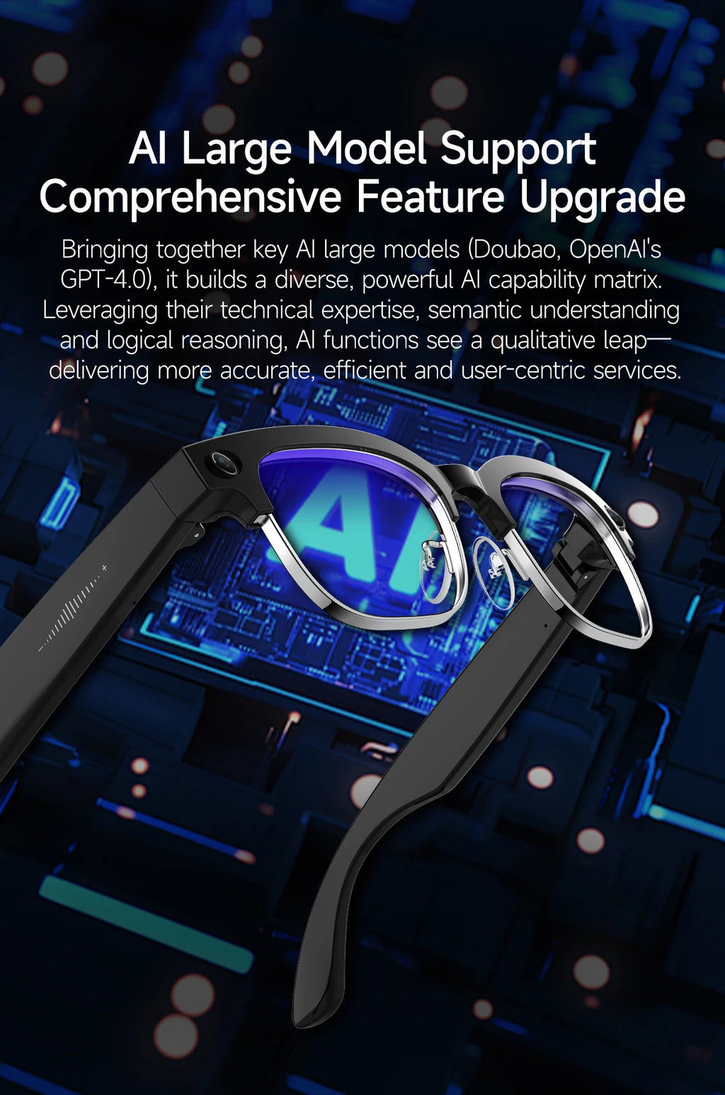 2026 World Premiere 4K HD Camera AI Smart Glasses 800W Pixel Camera 1080P Video AI Photo Recognition Call Travel abroad Glasses