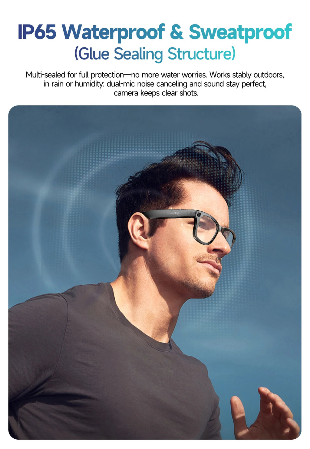 New 8 Million Pixels Camera Smart Glasses Recording Videos AI Photo Recognition Answer Translation Waterproof Blue light Glasses
